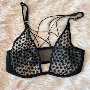 Victoria's Secret Black Mesh Bra 32C